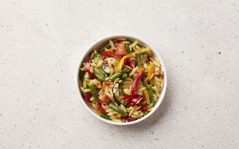 Mediterranean-style Orzo with Grilled Zucchini